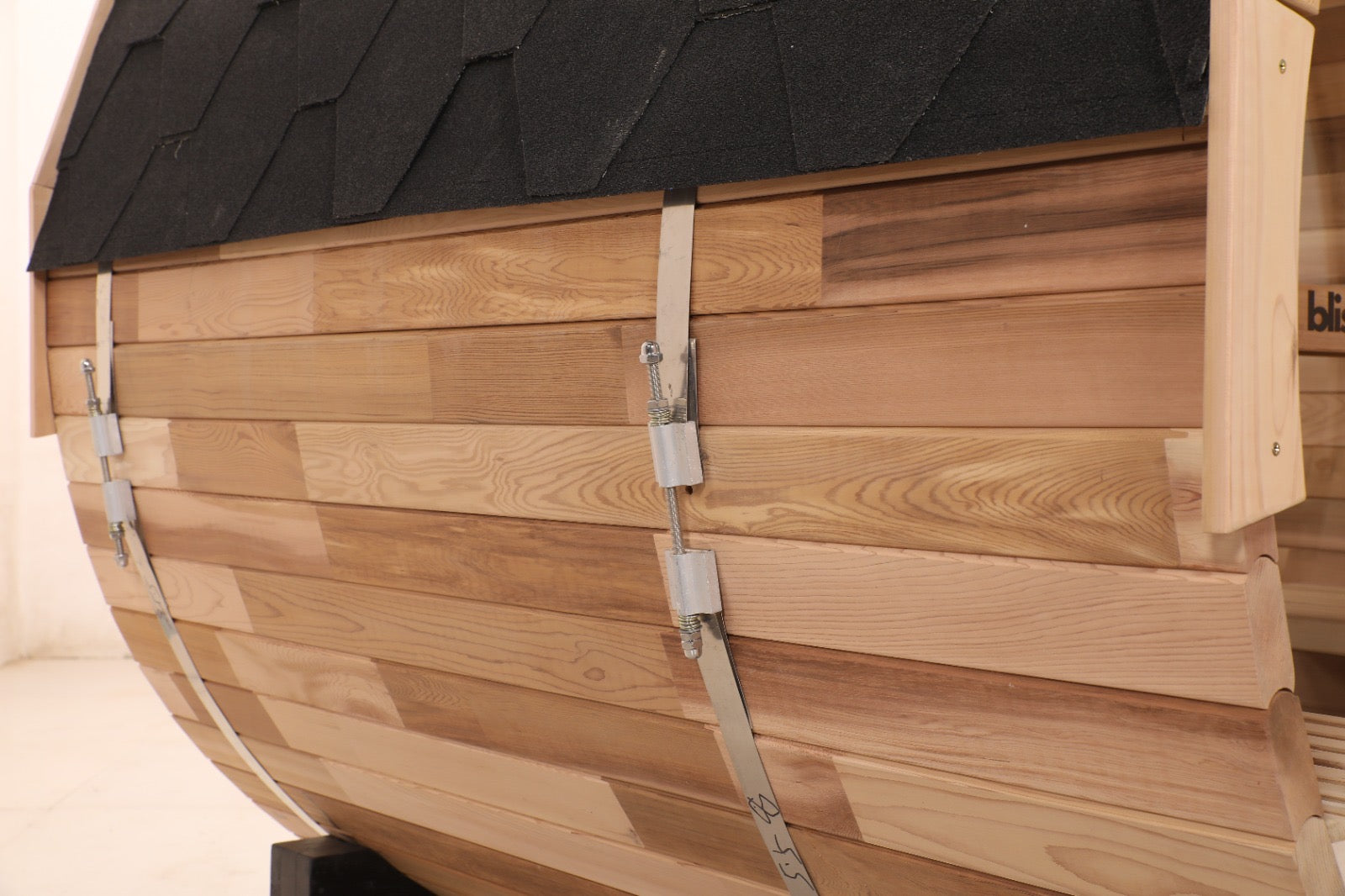 Blisspod Prague Canadian Cedar Barrel Sauna | Full Glass back & Porch Seating