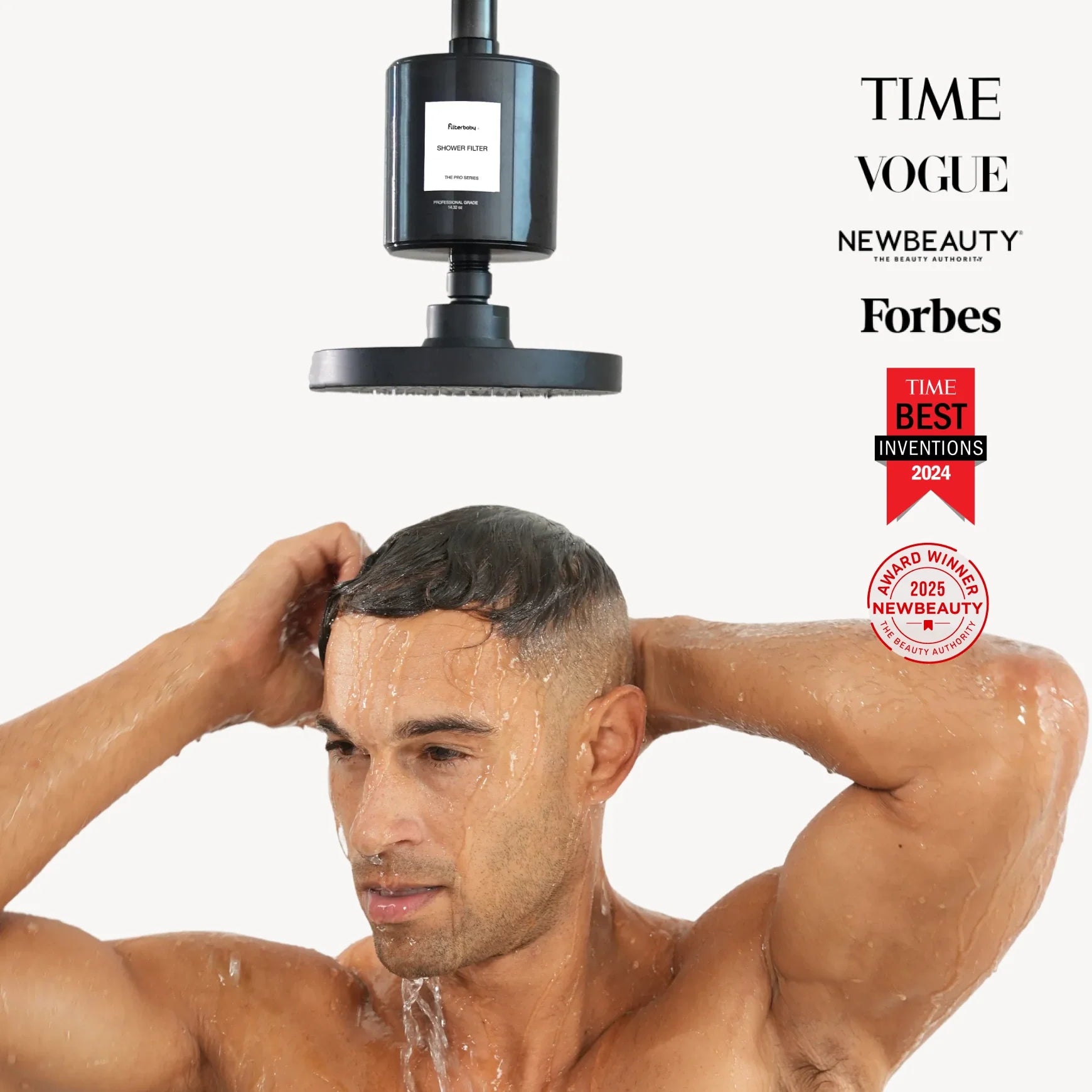 Filterbaby Pro Series Titanium Aluminum Shower Filter Black