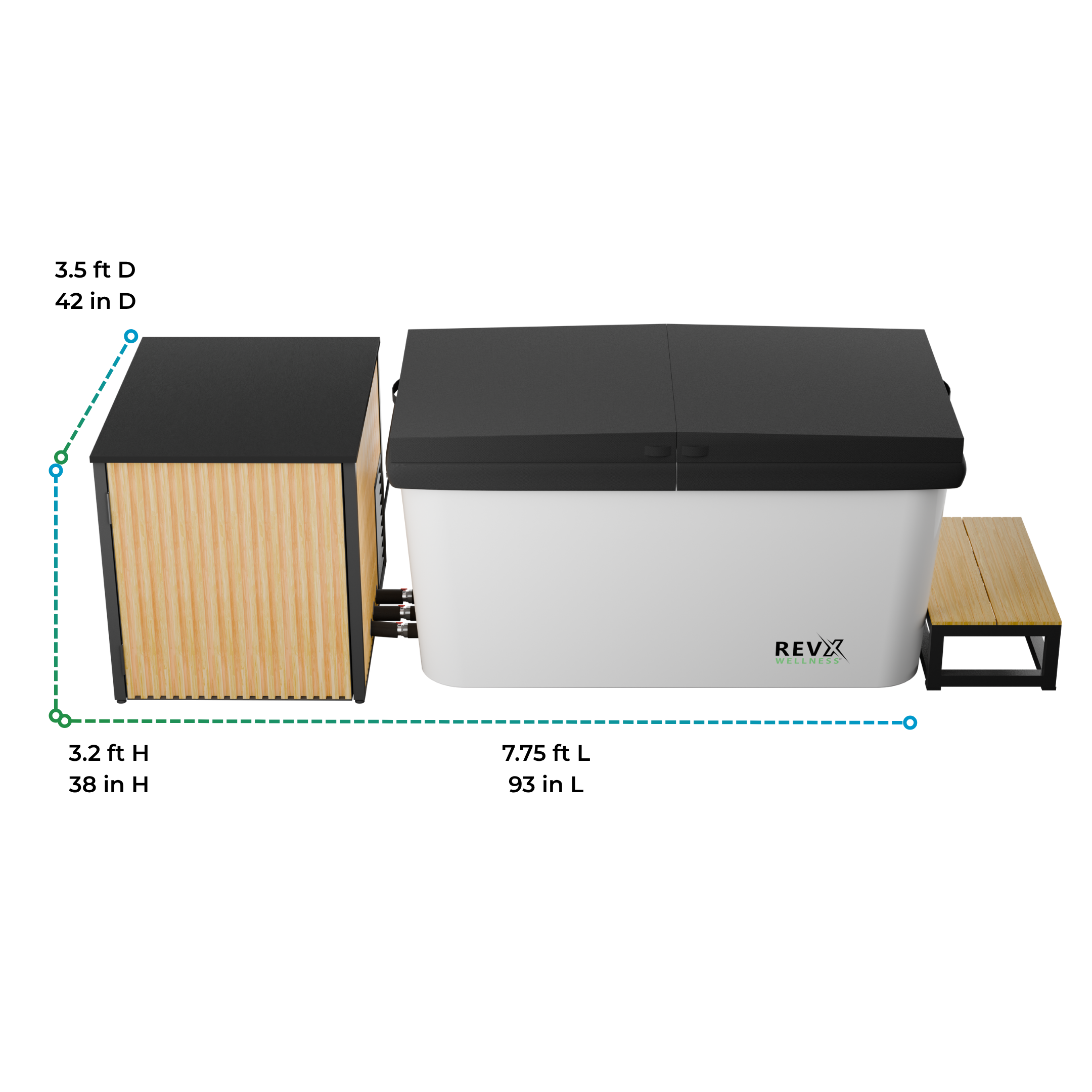 RevX Acrylic X Tub Cold Plunge + LUX Chiller System