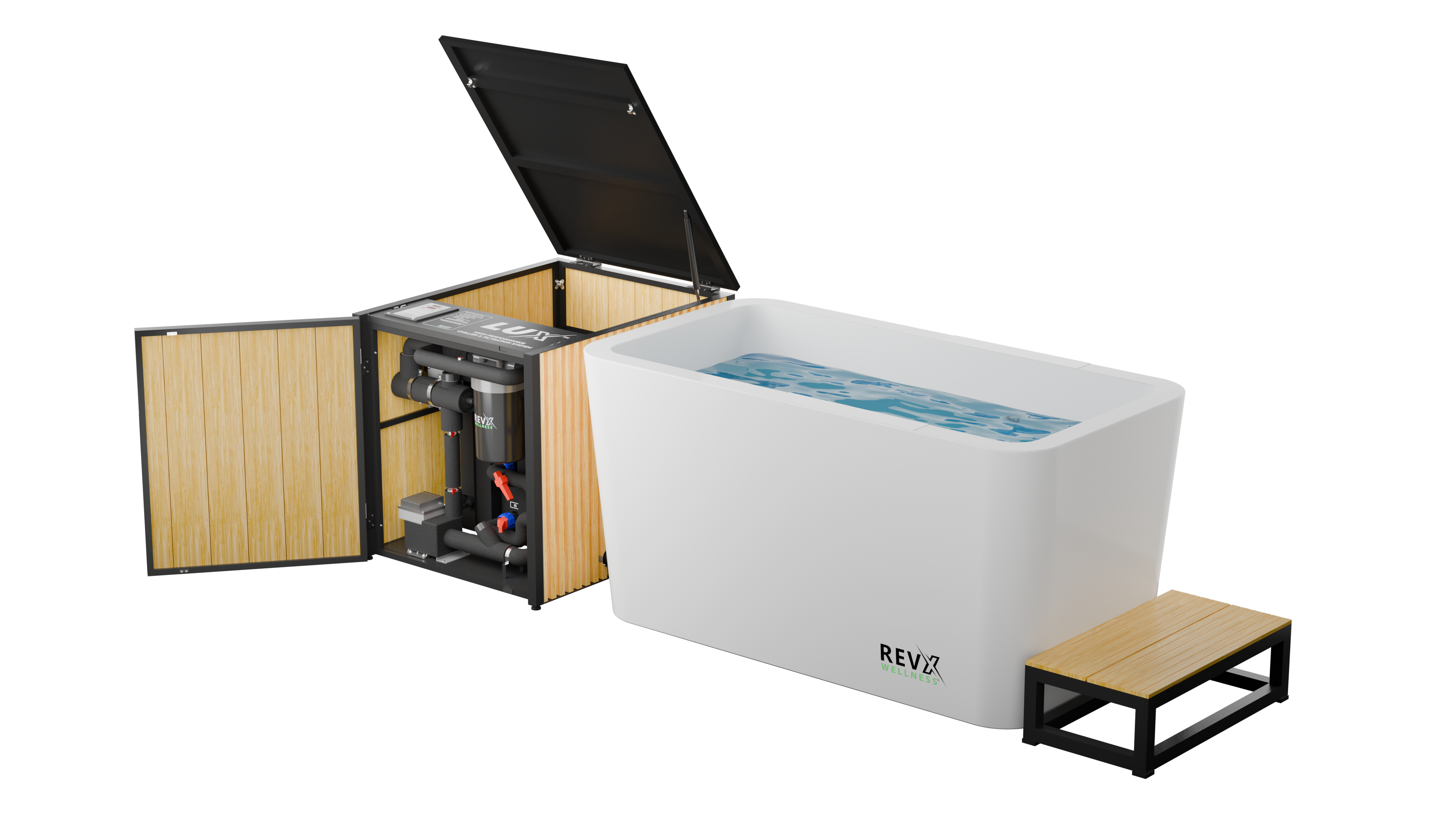 RevX Acrylic X Tub Cold Plunge + LUX Chiller System
