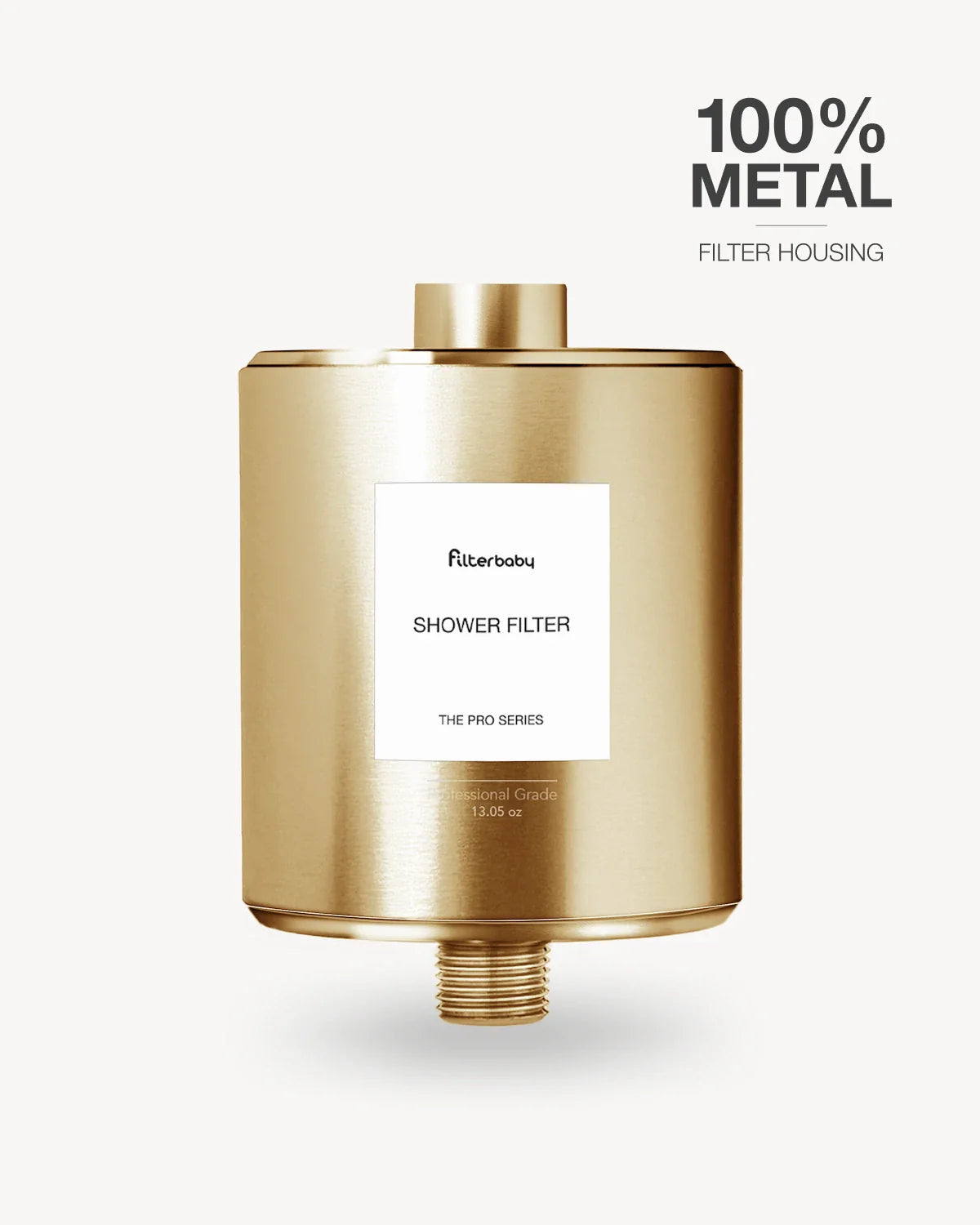 Filterbaby Pro Series Titanium Aluminum Shower Filter Gold