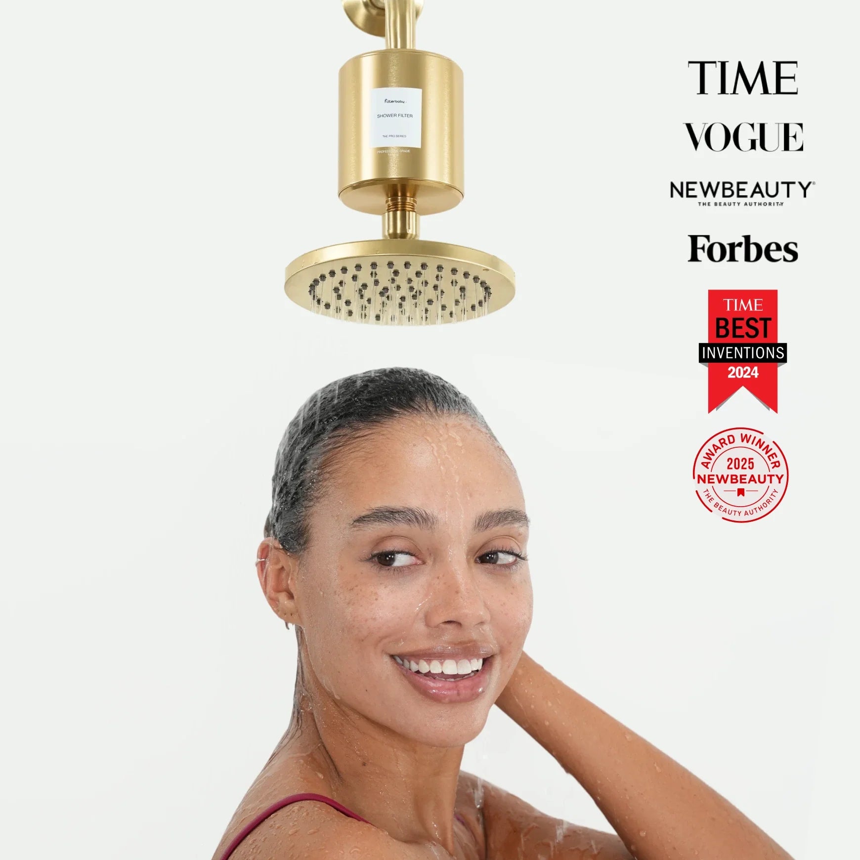 Filterbaby Pro Series Titanium Aluminum Shower Filter Gold
