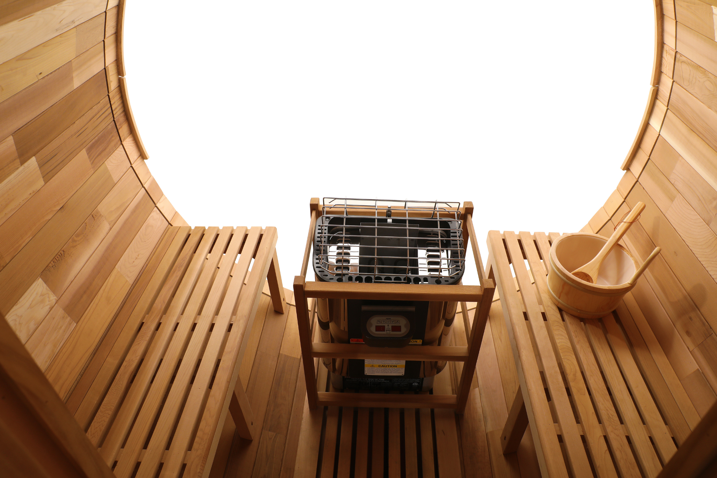 Blisspod Prague Canadian Cedar Barrel Sauna | Full Glass back & Porch Seating