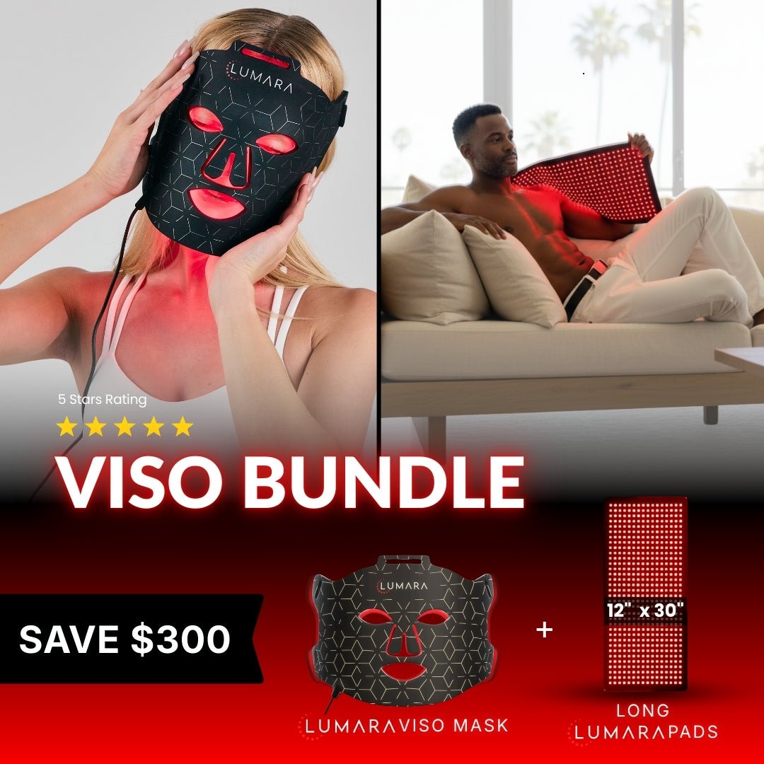 Lumara VISO - FDA Cleared Red Light Therapy Mask + Pad Bundle 12 x 30"