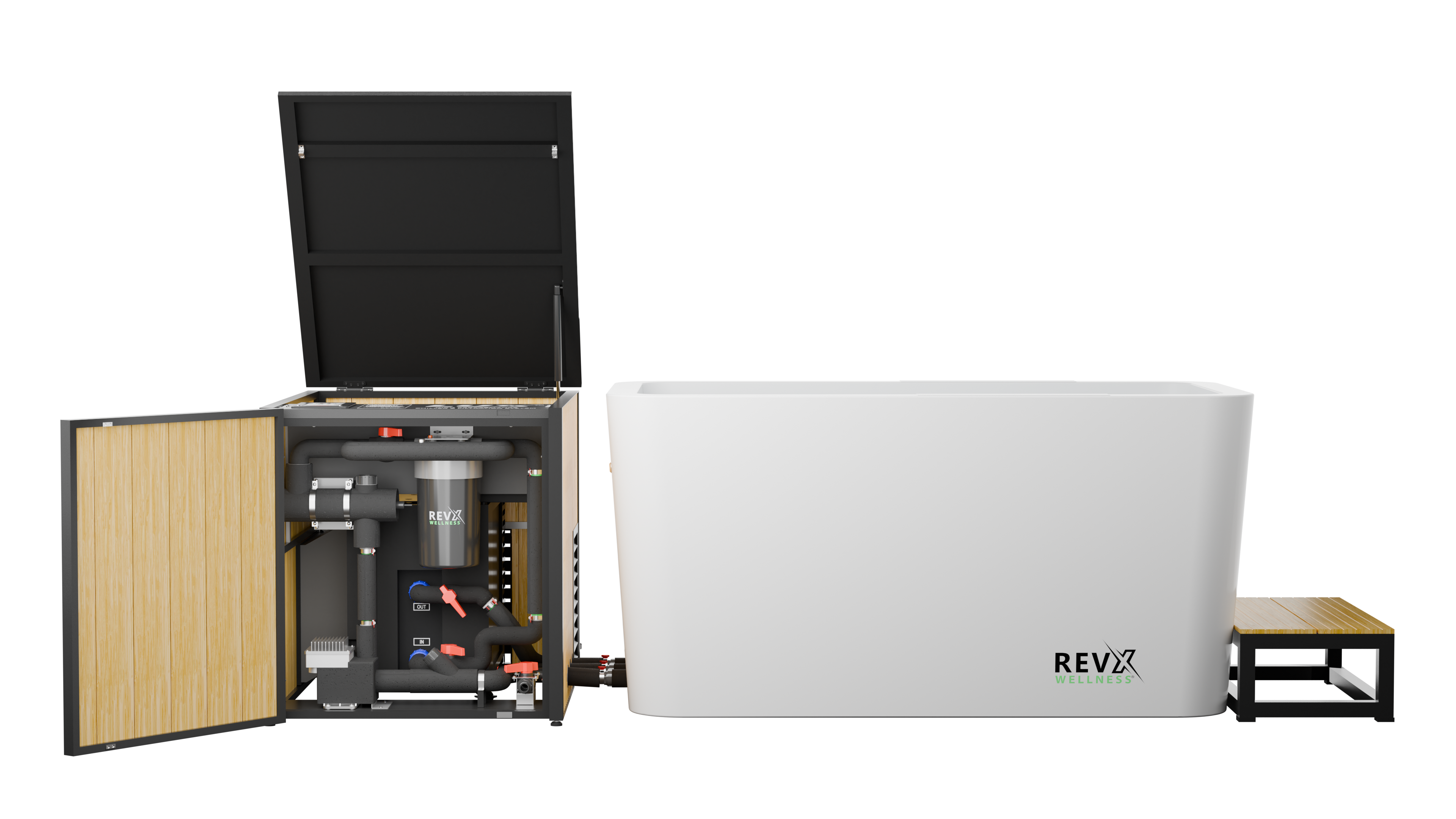 RevX Acrylic X Tub Cold Plunge + LUX Chiller System