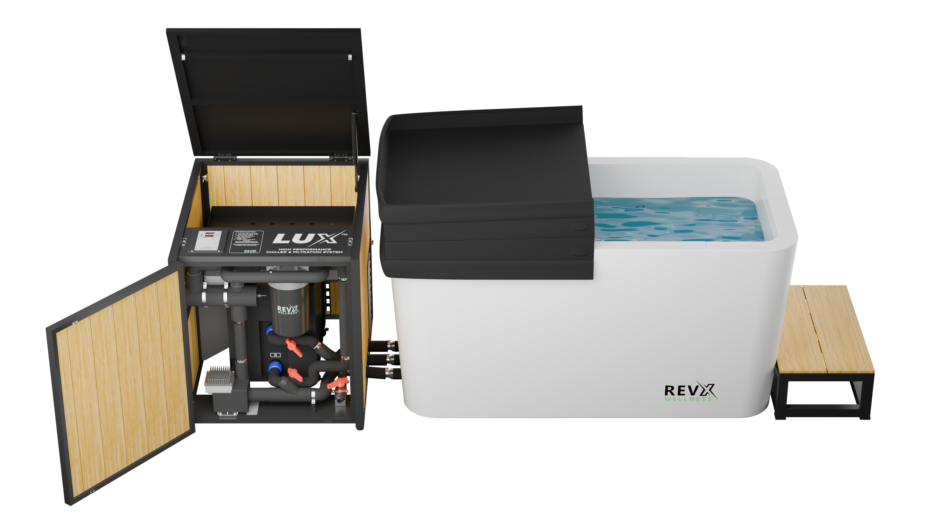 RevX Acrylic X Tub Cold Plunge + LUX Chiller System